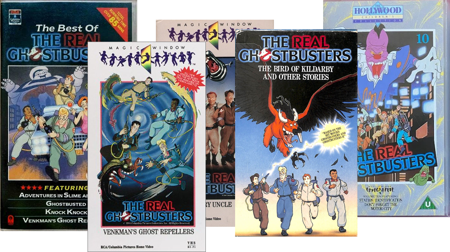 Copertine delle edizioni VHS statunitensi The Real Ghostbusters